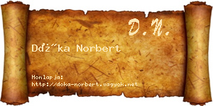 Dóka Norbert névjegykártya