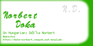 norbert doka business card